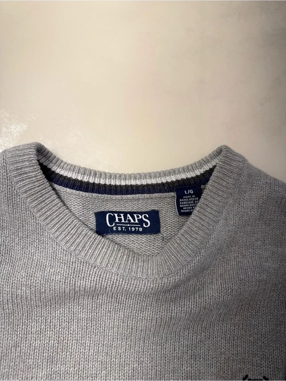 Chaps Light Gray Men’s Crewneck Sweater